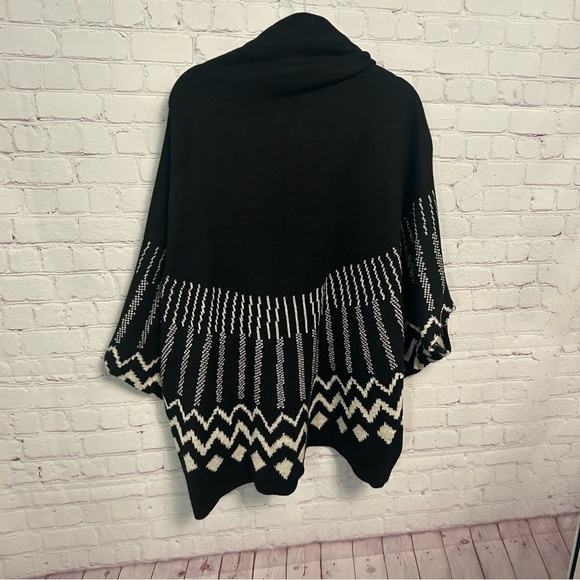 Madison 88 boho chic patterned sweater wrap one size acrylic grannycore - Picture 7 of 9